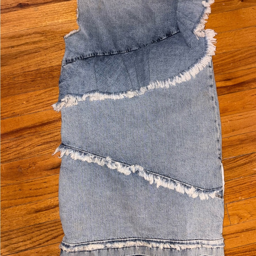 Asymmetrical Blue Denim Dress - Picture 2 of 4